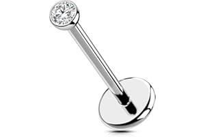 OUFER BODY PIERCING OUFER Body Labret Titanio 20G Helix 5/6/8/10/12mm Labbro Tragus Senza Filo Cartilagine Stud Bar Gioiello