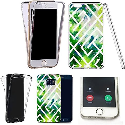 360° silicone gel full body Case Cover for apple iphone 7 plus green maze