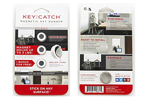 The KeyCatch Sticky by KeySmart®: A Modern Magnetic Key Rack (3 Pack) - 9
