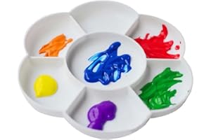 LYLQMY Bandeja de plástico con forma de flor para mezclar platos, color blanco (paquete de 2)