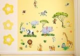 060 Wandtattoo Dschungel Tiere Löwe Elefants in 6. Größen (750 x 420 mm) - 3
