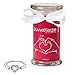 Produktbild JuwelKerze Ich liebe Dich - Kerze im Glas mit Schmuck - Große rote Duftkerze mit Überraschung als Geschenk für Sie (925 Sterling Silber Armband, Brenndauer: 90-120 Stunden)