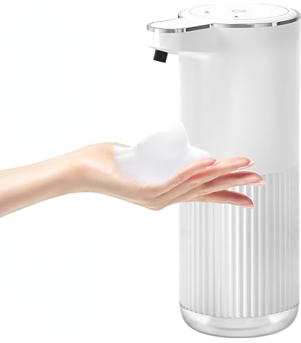 HMJIA ‎300ZYQ Automatische zeepdispenser elektrische zeepdispenser met sensor IPX6 waterdichte zeepdispenser voor keuken en badkamer hotel restaurant openbare plaats (zilver 400 ml