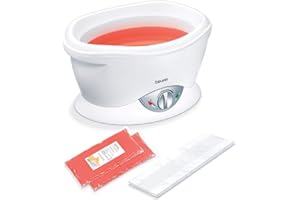 Beurer MP 70 Bain de paraffine - Bain de cire électrique avec Cire de Paraffine Parfumée et Films en Plastique inclus pour une Peau des Mains et des Pieds Hydratée