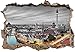 Produktbild Berlin City Panorama B&W Detail Wanddurchbruch im 3D-Look, Wand- oder Türaufkleber Format: 62x42cm, Wandsticker, Wandtattoo, Wanddekoration
