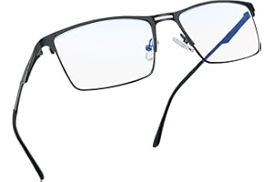 Joopin Gafas Anti Luz Azul Hombre Mujer Rectangulares Lentes Filtro Azul para Gaming Pantallas Ordenador Antifatiga y Antireflejantes Marco de Metal