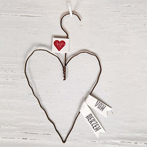 Drahtherz Ornament "Von Herzen"