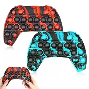 Push Pop Bubble Sensory Fidget Toy, Autism Special Needs Stress Reliever Silicone Stress Reliever Toy, Squeeze Sensory Toy, Help Restore Emotions Gift for Adult Kids (Controller + Spaceship)