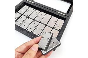 Bucher&Rossini Dominosteine Spielzeug Metalloberfläche Domino Double Six Domino mit 28 Dominosteinen Zählen Domino Klasse für Erwachsene Kinder