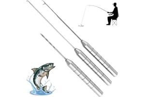 KSJEHW 3 Pezzi Ago per Esche per Attrezzatura da Pesca, Carpfishing Accessori,Set di Aghi per Esche da Pesca in Lega di Alluminio Attrezzatura, per Trapano per Pesci Attrezzatura per Esche(3 Forma)