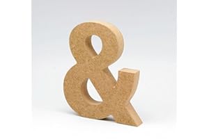 LA LLUNA ALWAYS CREATING Lettres de bois. Lettres grands en bois de 20 cm haut pour décoration et travaux manuels. Alphabet complet disponible (&)