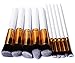 INMOZATA 10PCS Professional Premium Kabuki Makeup Brush Set Foundation Blending Blush Eyeshadow Face Powder Brush Makeup Brush Kit White Gold