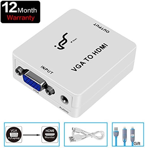 VGA to HDMI Video Converter with Audio Female to Female Video Adapter Support 1080P Excellent Image HDCP Pass-through for CRT/LED Monitor, HDTV, PS3, XBOX360, Projector etc.