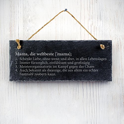 Schiefertafel mit Gravur – Definition beste Mama – Standard – Türschild zum Aufhängen – Ideal als Geschenk für Mütter zu Weihnachten, zum Geburtstag oder als Muttertagsgeschenk - 3