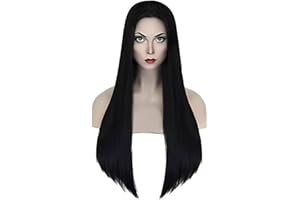 EUPSIIU Women's Long Black Straight Wig wigs for women,halloween wig Long Straight Synthetic Raven Wigs for Party Cosplay Halloween Anime,Carnival Fancy Dress Accessories (Black)