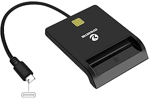 ZOWEETEK ID Card Reader, Type C Smart Card Reader for Portuguese,Spainish, Belgian,Latvian,Estonia,German,Support tacho card,didgi card,perfect for drivers,Compatible with Windows