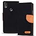 Produktbild Conie Textil Hülle kompatibel mit Wiko View Max, Booklet Cover Schwarze Handytasche Klapphülle Etui mit Kartenfächer