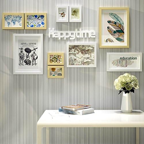 Photo Wall, Modern Simple Hundred Wood Living Room Bedroom Photo Frame Hanging Wall Combination Siamese Decoration 154cm*73cm ( Color : A )