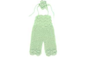 Uposao Neugeborenes Baby Fotografie Requisiten,Baby Mädchen Fotoshooting Kleidung Fotografie Requisiten Outfits Baby Foto Kostüm Fotoshooting Stricken Kostüm + Blumen Stirnband