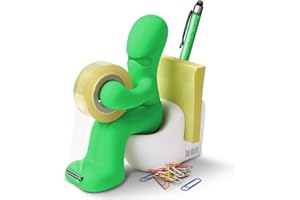 BUTT SUPPLIES Le Butt Station Fournitures de Bureau - Dévidoir de Ruban Amusant - Porte Accessoires de Bureau Rigolo et Sympa avec Rouleau de Ruban, Trombones, Notes Adhésives et Stylo Inclus (Vert)
