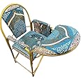REBENUO Muslim Prayer Chair Islamic Comfortable Cushioned Chair With Armrest And Side Pocket Foldable Salah Chair for Sujud. (Sky Blue) كرسي صلاة