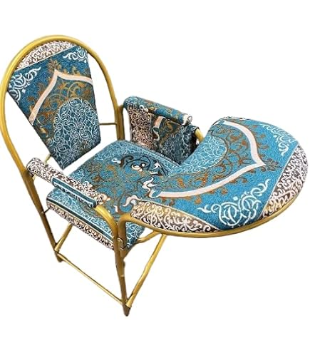 AARZ LONDON Silla de oración musulmana con reposabrazos, bolsillo lateral, plegable para Sujud, Sajdah, Namaz, mezquita, color verde