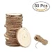 Produktbild Runde Holzscheiben ULTNICE Runde Holz Stücke Holzscheiben Holz Scheiben Verzierungen DIY Craft 3-4CM mit Jute Twine Pack von 50