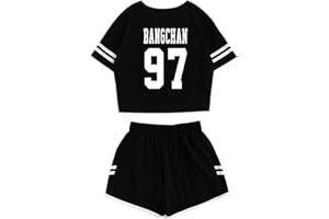 JUNG KOOK Kpop Stray Kids Shirt + Shorts Set Merch Hyunjin Felix Leeknow Bangchan Changbin Seungmin Shorts T-Shirt Tee