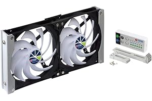 Titan - Ventilador de enfriamiento de ventilación de montaje en bastidor doble a prueba de agua de 12 V CC IP55 y con temporizador y controlador de velocidad (90mm)