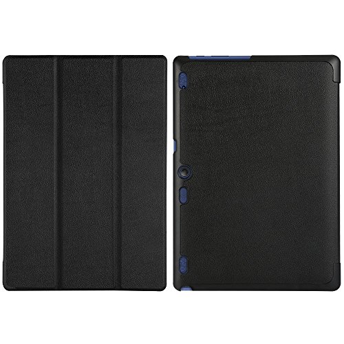 ELTD Lenovo TAB3 10 Plus / Lenovo Tab 3 A10-70F Hülle Case – Ultra Schlank Smart Cover Tasche Schutzhülle Case für Lenovo TAB3 10 Plus / Lenovo Tab 3 A10-70F 25,65cm (10,1 Zoll Full HD IPS) mit Standfunktion, Schwarz - 5