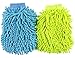 Produktbild ForNeat Ultimate Car Wash Mitt - 2er-Pack Mikrofaser Premium-Scratch-Free Waschhandschuh extrem weich, Double Sided, Super Absorbent (Light Blue+Green)