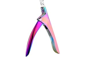 LANJUE Coupe Ongles en Acier Inoxydable, Coupe Capsules Ongle Professionnel Guillotine Capsule Ongle, Convient pour Coupe Faux Ongles, Ongles Acryliques, Ongles Artificiels(Arc-en-Ciel)