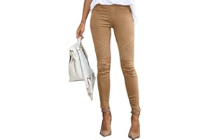 Onsoyours Femme Leggings Slim Taille Haute Casual Skinny Chic Stretch Élastique Leggings Pantalon Crayon Couleur Unie Printemps Été