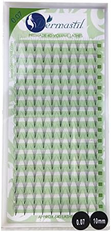 Semi Permanent Eyelash Extensions Russian 4D Premade Volume Lashes C Curl- Thickness 0,07 mm Lenght 14 mm for Individual Eyelashes Extensions