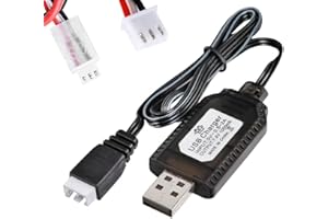 ENJOY-UNIQUE Cable de Carga USB 7,4V para baterías Recargables LiPo JST-XH-3 Pines, Cargador Bateria Lipo 7.4v para Juguetes RC de Teledirigido, Coches, Camiones, Trenes, Barcos, Aviones