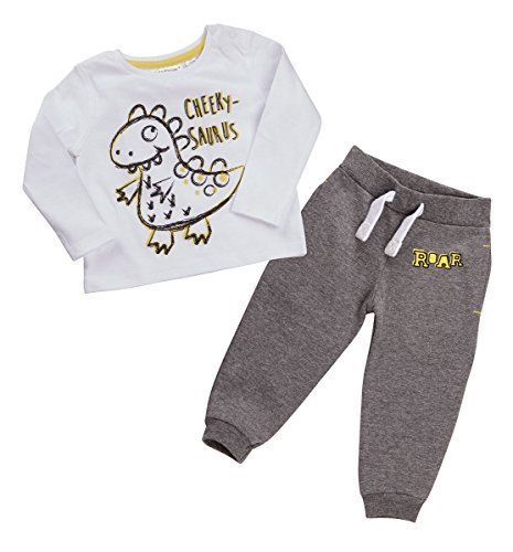 Baby Boy Tshirt and Joggers Set Dinosaur Design 3-6Mm To 18-24M (6-9 Months, Brown)