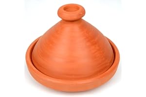 Tajine originale du Maroc pour 1 à 2 personnes - Diamètre : 26 cm - Fabriqué à la main à Marrakech - Sans polluants - Non émaillé - Tajine naturel - Tajine marocain - Pour cuisson