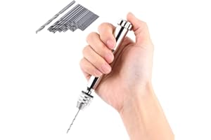 LANTRO JS 26 Pieces Hand Drills Bit, Mini Drill with Precision Pin Vise Drill, Hand Tools for Model Making, DIY Resin Pendant, Delicate Manual Work, Electronic Assembling, Drilling Holes