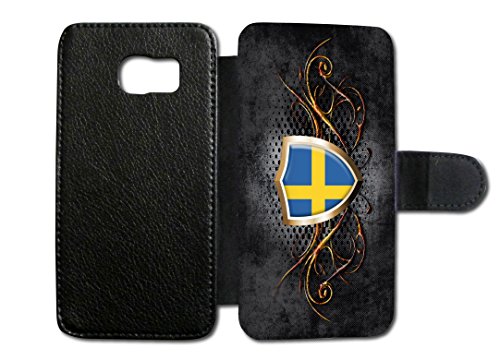 Samsung Galaxy Schweden Stockholm 4 Flip Tasche Hülle Case Cover Schutz Handy S7