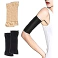 2 Pairs Arm Slimming Shaper Arm Compression Sunscreen Wrap Sleeve for Women Weight Loss Upper Arm Shaper Helps Lose Arm Fat Toneup Arm Shaping Sleeves for Beauty Women