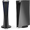 Faceplate for PS5 Console, Hard Shockproof for PlayStation 5 Face Plate Shell Skin Case, ABS Anti-Scratch Dustproof for PS5 DIGITAL EDITION (BLACK)