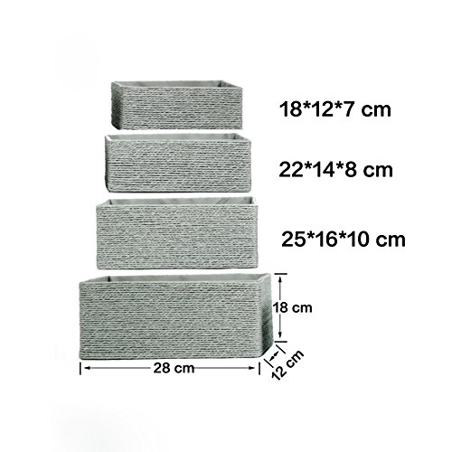 Aufbewahrungsboxen Biologisch Handarbeit aus Papier Pappe Körbe Umweltfreundlich für Accessoires Schminke 4er Set - 6