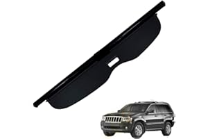 HGEDS Auto Laderaumabdeckung FüR Jeep Grand Cherokee 2005 2006 2007 2008 2009 2010 Kofferraum Abdeckung Rollo Einziehbar Kofferraumabdeckung Hutablage Zum Schutz Der PrivatsphäRe Cargo Cover