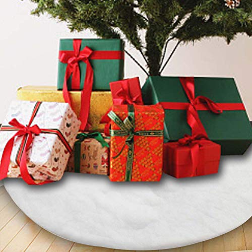 Ailina Falda para árbol de Navidad de algodón PP Suave de Color Blanco Nieve, 99 cm, 79 cm, 58 cm para Decoraciones navideñas en Interiores y Exteriores