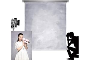 Kate 2x3m Fotohintergrund Grau Abstrakt Strukturierter Fotohintergrund Mikrofaser Retro Grau Einfarbige Hintergründe für Newborn Studio