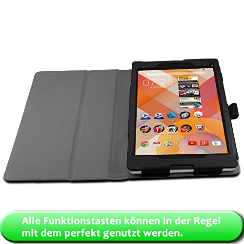 Infiland Medion Lifetab P8311 / P8312 / P8313 / P8314 / S8312 / S8311 Hülle Case -Slim Fit Folio PU-lederne dünne Kunstleder Schutzhülle Cover Tasche für MEDION LIFETAB P8311 (MD 99443) P8312 (MD 99334) / P8313 / P8314 (MD 99612) / S8312 (MD 98989) / S8311 (MD 98983) Tablet-PC (8 Zoll)(Schwarz) - 4