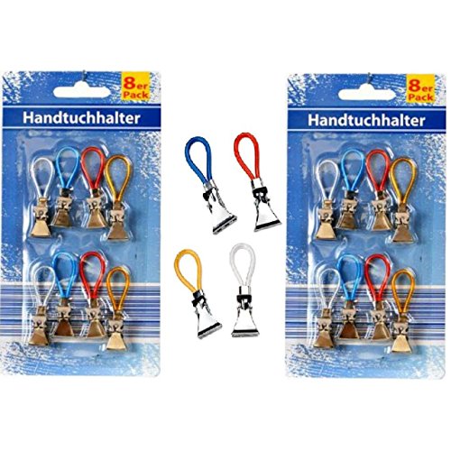 16x Handtuch Clips Handtuchhalter Halter Aufhänger Aufhängeclips Handtuchclips