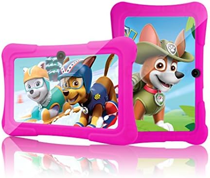 Kids HD Tablet - 7 Inch Kids Jumbo HD Tablet PC Bundle (Quad Core, 1 GB RAM, 8GB Hard Drive, Google Android Kitkat 4.4, WIFI Enabled) + Extra Heavy Duty Kid Proof Silicon Case - Tecwizz (Pink)