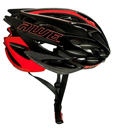 AWE® AWESpeed™ In-Mould Helm Erwachsene Männer Straßen-Radsport 56-58cm Schwarz-rot-Carbon - 2