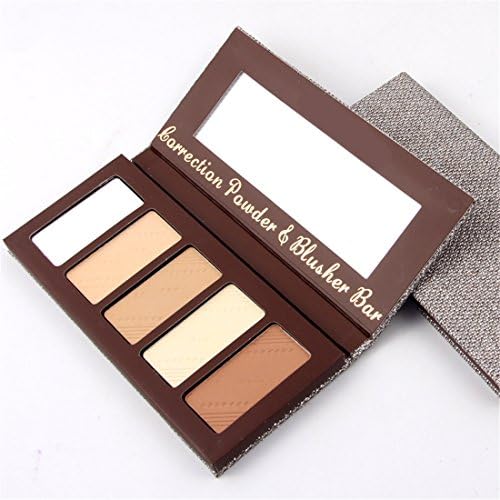 JasCherry Compact Powder Pressed Powder Makeup Contour Palette Set Essential Fondation Fix Face Contour Powder Cosmetic Kit 5 Colours Color